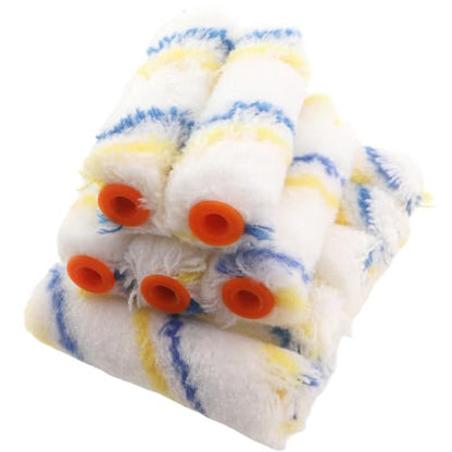 10PCS 4 Inch Plush Roller Brush Head Microfiber Paint Roller for Changing Furniture Colors Model Panel Wooden Ornaments Small Wrought Iron Pieces