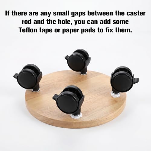 4Pcs 1 Inch Swivel Caster Wheels, Locking Casters Heavy Duty