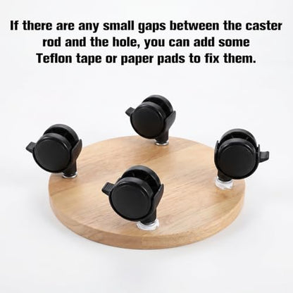 4Pcs 1 Inch Swivel Caster Wheels, Locking Casters Heavy Duty