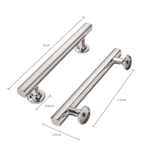 khtumeware 10 Pack 3-3/4 Inch(96mm) Polished Nickel Cabinet Pulls Kitchen Solid Heavy Duty Cabinet Pulls Kitchen Cabinet Hardware for Cupboard Drawer Handles Dresser Pulls - color: Polished Nickel, size: 3 3/4" Hole Center