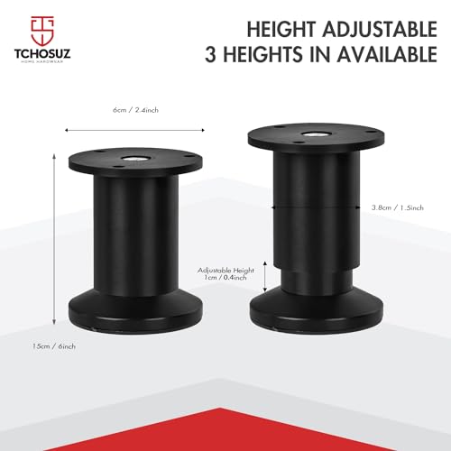 6 Inch Aluminum Alloy Adjustable Furniture Legs Heavy Duty Set of 4 - color: Aluminum Alloy-black, size: 6 inches