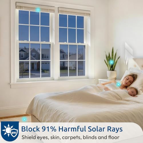 rabbitgoo Window Privacy Film One Way, 17.5" x 157.4", Blue Silver - color: Blue-silver, size: 17.5" x 157.4"