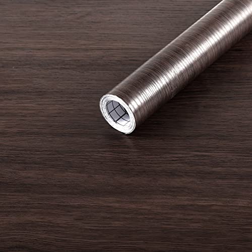 Arthome 16.5" x240''Peel and Stick Wood Contact Paper Self-Adhesive Brown Walnut Wallpaper,Decorative Vinyl Film for Countertop,Cabinets,Shelf,Drawer Liner,Easy to Clean Removable Wall Covering - color: Walnut Wood, size: 16.5" x 240"