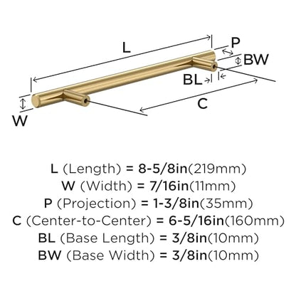 Amerock 6-5/16" Bar Pulls Champagne Bronze Drawer Pull - color: Champagne Bronze, size: 6-5/16 Inch (160 mm) Center-to-Center