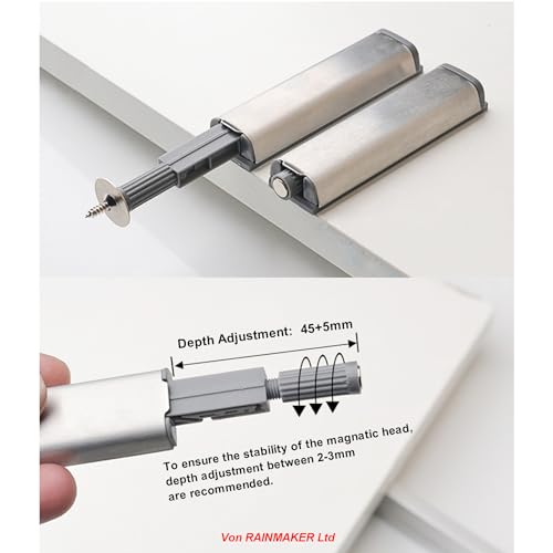 Push to Open Door Catches for Kitchen Cabinet Cupboard Wardrobe Automatic Spring Flap Touch Latch for Screw Fixing Pack of 10