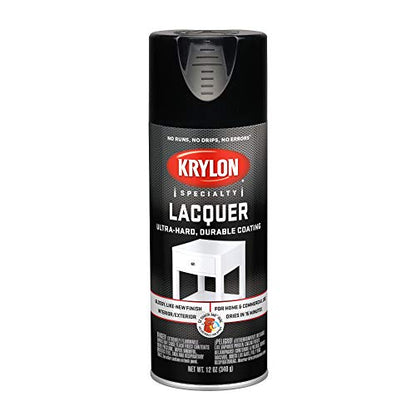 Krylon Lacquer Spray, Gloss, Black, 12 oz - color: Black, size: 12 Ounce (Pack of 1)