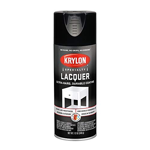 Krylon Lacquer Spray, Gloss, Black, 12 oz - color: Black, size: 12 Ounce (Pack of 1)