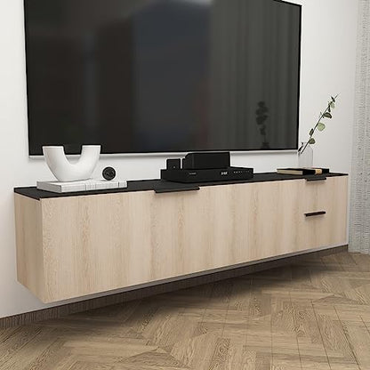 TOTIO Extra Wide Walnut Wood Wallpaper Beige Brown Wood Grain Vinyl Wrap Walnut Contact Paper Peel and Stick 32x157inch Air Guide Slot Design Matte Thickened Self-Adhesive Waterproof Wall Stickers - color: Light Brown, size: 32" x 157"