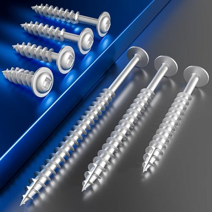 Wensilon Pocket Hole Screws, #8 x 3, Square Drive, White, 1lbs 65pcs - color: Silver, size: 8*3"