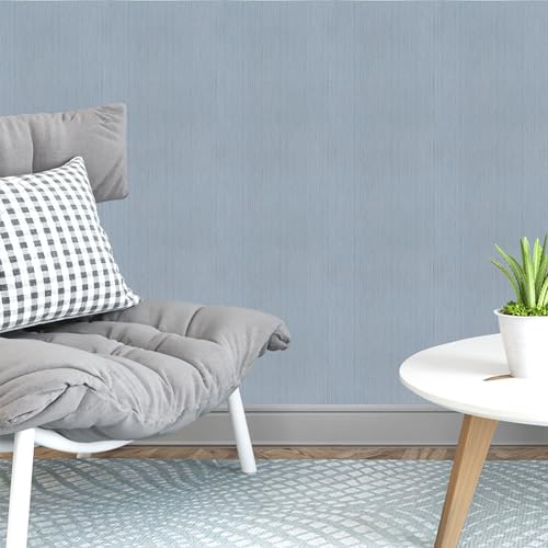 Blue Grasscloth Peel and Stick Wallpaper Texture Contact Paper A Set of 15.7" X 480" Self-Adhesive Linen Removable Wallpaper Cabinets Counter Top Liners - color: Blue, size: 15.7" x 480"