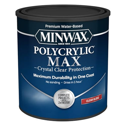 Minwax Polycrylic Max , Gloss, Clear, 1 Quart