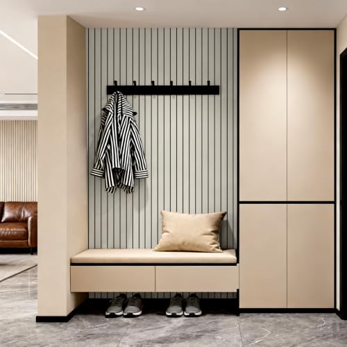 3D Wall Panel Peel and Stick, 15.7 x 118 in, Light Beige - color: Light Beige