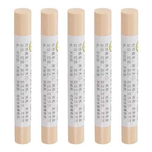 uxcell Furniture Repair Crayons, 5Pcs - Wood Wax Filler Stick, Furniture Markers Touch Up - for Scratches Holes Tables Desks Wooden Floors Cover Ups, Ray Weave Brown - color: Ray Weave Brown