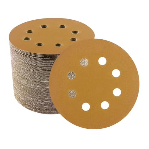 5-Inch Orbital Sander Discs, 8-Hole Pattern, 100-Pack, Hook and Loop Sandpaper for DA Sanders, Paint and Wood Finishing (400 Grit-100 PCS) - style: 400 Grit-100 PCS