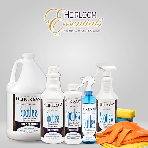 Heirloom Essentials Spotless Multisurface Cleaner Spray - Wood Cleaner Spray - Wood Furniture Cleaner & Glass Cleaner - Natural Window Cleaning Spray - Natural Wood Cleaner & Other Surfaces (32 oz) - size: 32 Fl Oz (Pack of 1)