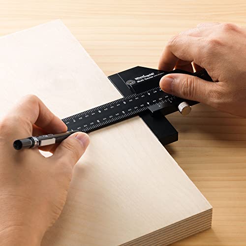 Scriber Gauge 14 Inch – Long Measuring Tool, Marking Ruler, Layout Square, Thickness Gauge, CNC Aluminum Tool for Woodworking, Joinery, Framing, Furniture, Cabinet (New Version) - size: 14 Inch