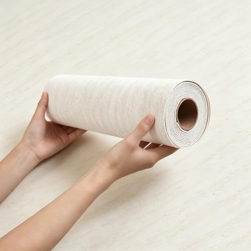 Peel and Stick Faux Travertine PVC Wall Panels, Light Beige, 15.7"x118" - color: Light Beige