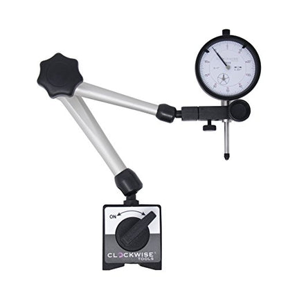 Clockwise Tools Dial Indicator with Magnetic Base Holder Stand, DIMR-0105 0-1 inch - style: 0-1" DIMR-0105 with Magnetic Base
