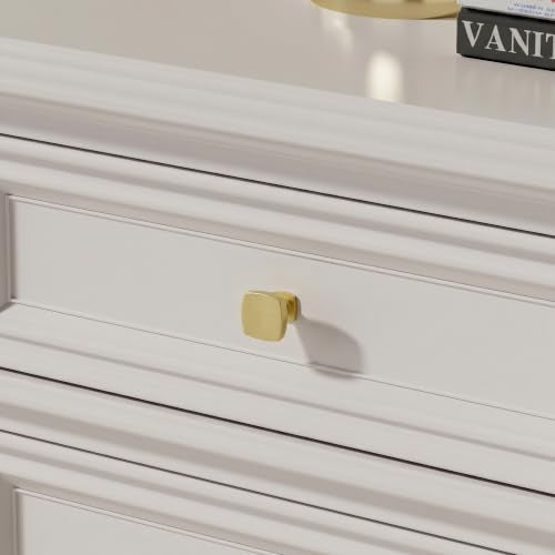 Haliwu 20 Pack Brushed Gold Cabinet Knobs Kitchen Drawer Knobs, Solid Pulls - color: Brushed Gold & Square