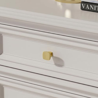 Haliwu 20 Pack Brushed Gold Cabinet Knobs Kitchen Drawer Knobs, Solid Pulls - color: Brushed Gold & Square