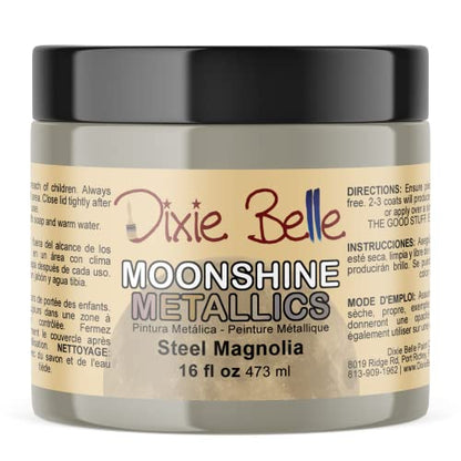 Dixie Belle Paint Company Moonshine Metallics - Steel Magnolia (16oz) - color: Steel Magnolia, style: 16 Fl Oz (Pack of 1)