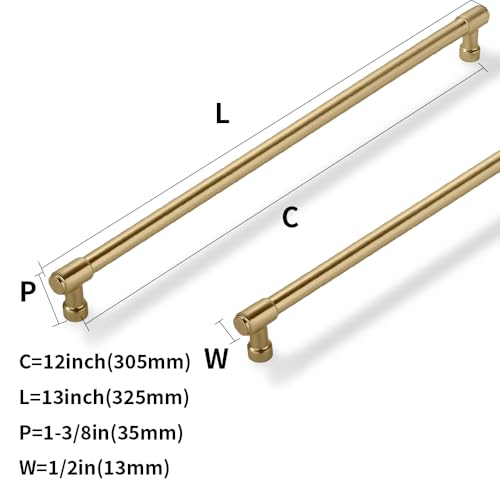 Solid Heavy Duty 5 Pack Jasper Cabinet Pulls Champagne Bronze 12 Inch Hole Centers Modern Drawer Pulls for Kitchen Bathroom - color: Champagne Bronze, size: 12 inch(305mm) Hole Center