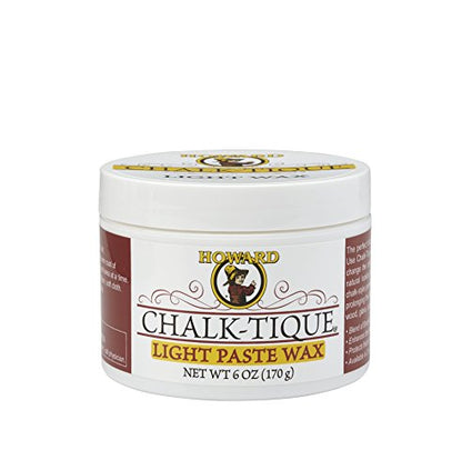 HOWARD Products Chalk-Tique Soft Paste Wax for Wood, Soft Chalk Paint for Furniture With Beeswax, Furniture Wax, Antique Decor Projects, 6 Ounce (Pack of 1)