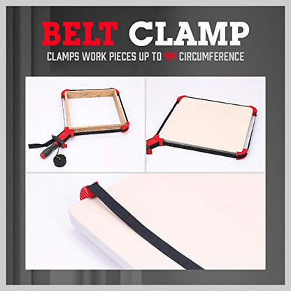 SEDY 13 ft. Belt Band Clamp Strap Clamp for Woodworking, Quick Release Frame Clamps with 90-Degree Corner Pieces