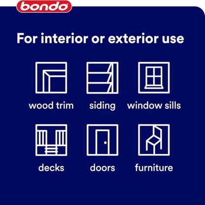 Bondo Rotted Wood Restorer, 8 fl oz., Penetrates into Spongy, Dry-rotted Wood Fibers Creating a Solid Surface, Dries clear and tack free, Water Resistant, Stainable and paintable (20131)