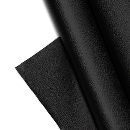 Textured Faux Leather Fabric, Smooth Pebble Grain Vinyl Sheets, Embossed Material, Upholstery, Fashion Apparel, Automotive, DIY and Crafting Pleather - Cut by The Yard (Black) - color: Black, size: Cut By The Yard