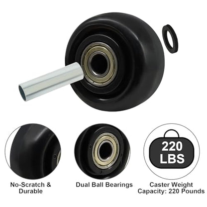 2.5 Inch Black Heavy Duty Caster Wheels, 4 Pack - style: Black-2.5Inch