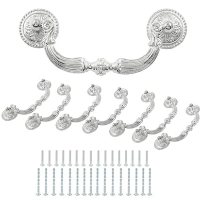 8 Pack 3.5" Hole Center Bail Pull Silver Drawer Handle - color: Silver(8 PCS), size: 3.5 Inch