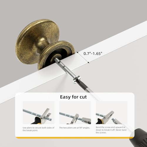 Goldenwarm Cabinet Knobs, Antique Brass Dresser Knobs 1-1/5 Inch 25 Pack Round Kitchen Hardware, Solid Zinc Alloy, Single Hole, Screws Included, Drawer Knob for Cupboard Dresser Bathroom Vanity - color: Antique Brass