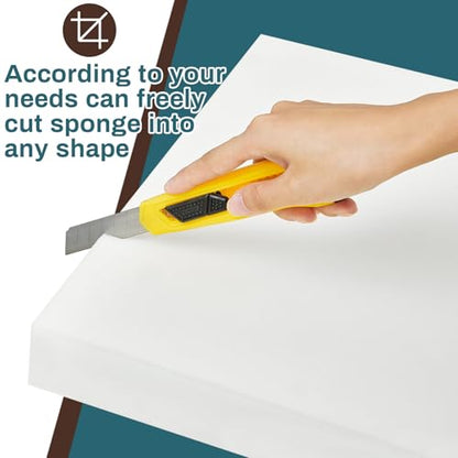 Frienda 2 Pack 2" x 17" x 17" Upholstery High Density Foam Square White - color: White, size: 2" X 17" X 17", style: Square