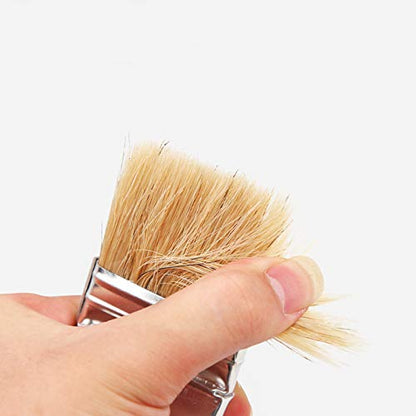 50mm/2 inch Brush Head Width Long Wood Handle Metal Ferrule Bent Paint Brush Radiator Brush Beige 704#(2Pcs) - size: 2inch