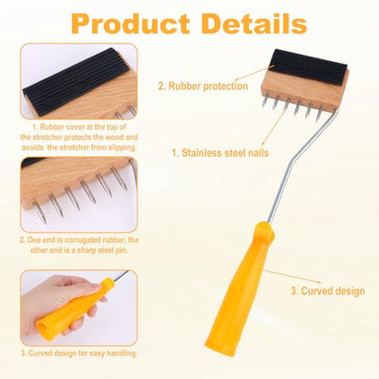 Gooseneck Webbing Stretcher, Upholstery Tool to Catch the Webbing Close to the Frame with Plenty of Leverage Puller Stretcher Reupholstering Supplies for Fabric Carpet Canvas Jute Chair