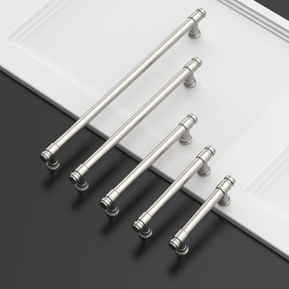Asidrama 10 Pack 4 Inch Brushed Satin Nickel Kitchen Cabinet Handles - color: Brushed Satin Nickel, size: 4" Hole Center(102mm)