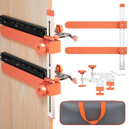 2.0 Adjustable Drawer Slide Jig With Toggle Clamp & Magnetic Arm, Precision Cabinet Drawer Jig Tool With Laser-Engraved Dual-Scale Mark For Mounting Drawer Slide, Providing Easy Installation