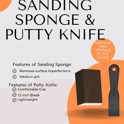 Wood Putty Filler Kit Bundled with 16oz DAP Wood Filler, Do it Best Sanding Sponge and Putty Knives (3 Items)