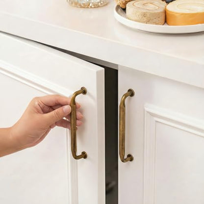Goldenwarm 10 Pack 10 Inch Antique Brass Cabinet Pulls Retro Drawer Pulls - color: Antique Brass, size: 10 Inch Hole Center