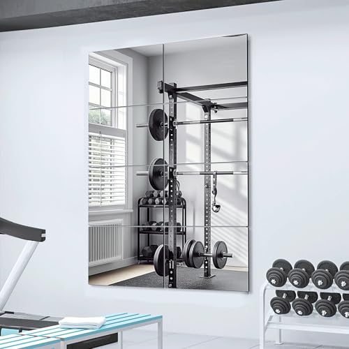 Delma Frameless Mirror Tiles 14"x12"x8 Pcs Wall Mounted - size: 14''x12''-8PCS