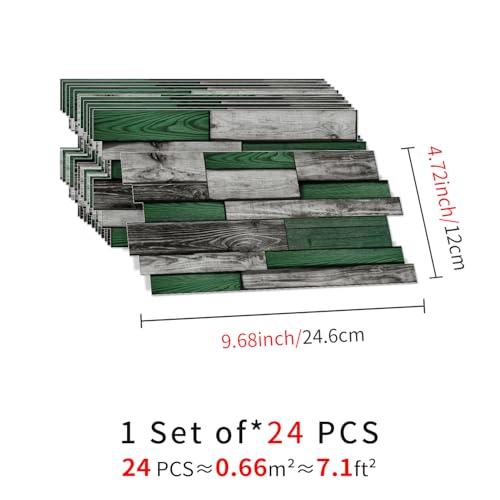 24pcs Peel and Stick Backsplash Tile Wall Stickers 9.68x4.72 inch - color: Hzw-xy-htp-106