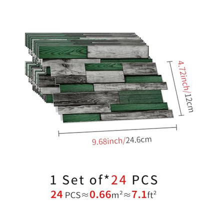 24pcs Peel and Stick Backsplash Tile Wall Stickers 9.68x4.72 inch - color: Hzw-xy-htp-106
