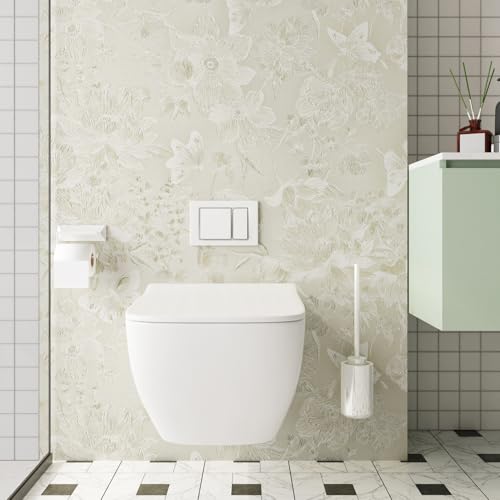 30"×118" Silk Embossed Wallpaper Peel and Stick Floral Wall Paper Stick and Peel for Bedroom Waterproof Embossed Wallpaper for Bathroom Beige Flower Textured Contact Paper for Cabinet Drawer - size: 30" x 118"