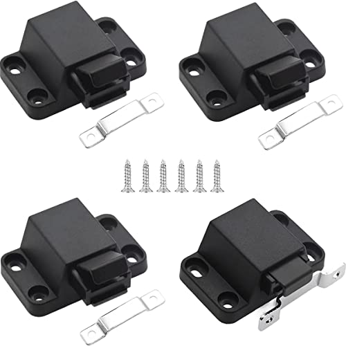 Self-Closing Push to Open Door Latches Hardware CBRIVE 4Pack Kitchen Cabinets Push Latch & Lock Heavy Duty Touch Latch and Catch for Drawers Push Pull Tip On RV Closet Press to Release Strong Pop Out - size: 4 Pack