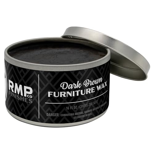 RMP Finishes Furniture Wax Sealant for Painted Furniture, Paint Sealer Topcoat for Cabinets, Unfinished Wood Decor, Beeswax, Dark Brown, 16 oz. - color: Dark Brown, size: 16 Ounce