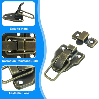 2 Pack Retro Duckbilled Toggle Hasp Latch Bronze - color: Bronze