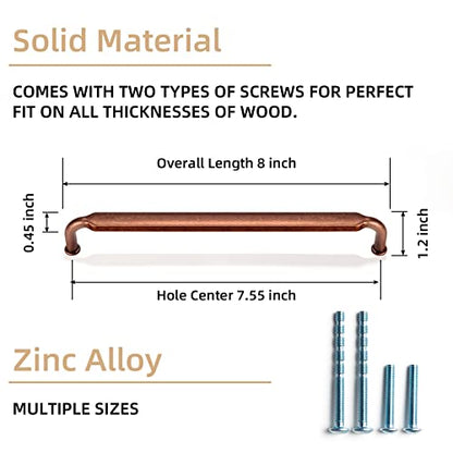 Goo-Ki 6 Pack 7-1/2 Inch （192mm） Hole Center Cabinet Pulls Antique Copper Zinc Alloy Kitchen Drawer Pulls Drawer Handles 7.9 Inch Length 2202-AC-192 - color: Antique Copper, size: 7-1/2 Inch Hole Centers