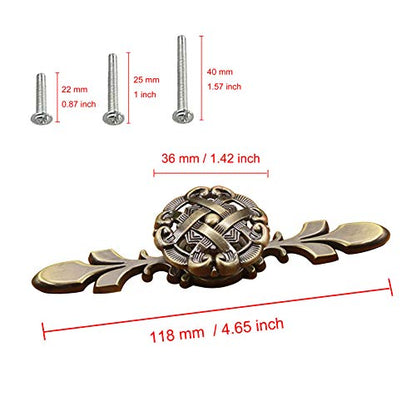 HUAMULAN Alloy Knobs Petal Cabinet Pulls with Zinc Alloy Back Plate 10 Pack - color: HRJ251-TongXiao-10PCS