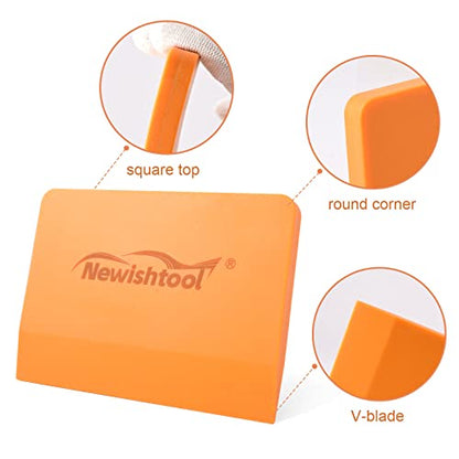 NEWISHTOOL Soft Silicone Small Squeegee for Vinyl, 2 PCS Rubber PPF Tool - color: Orange